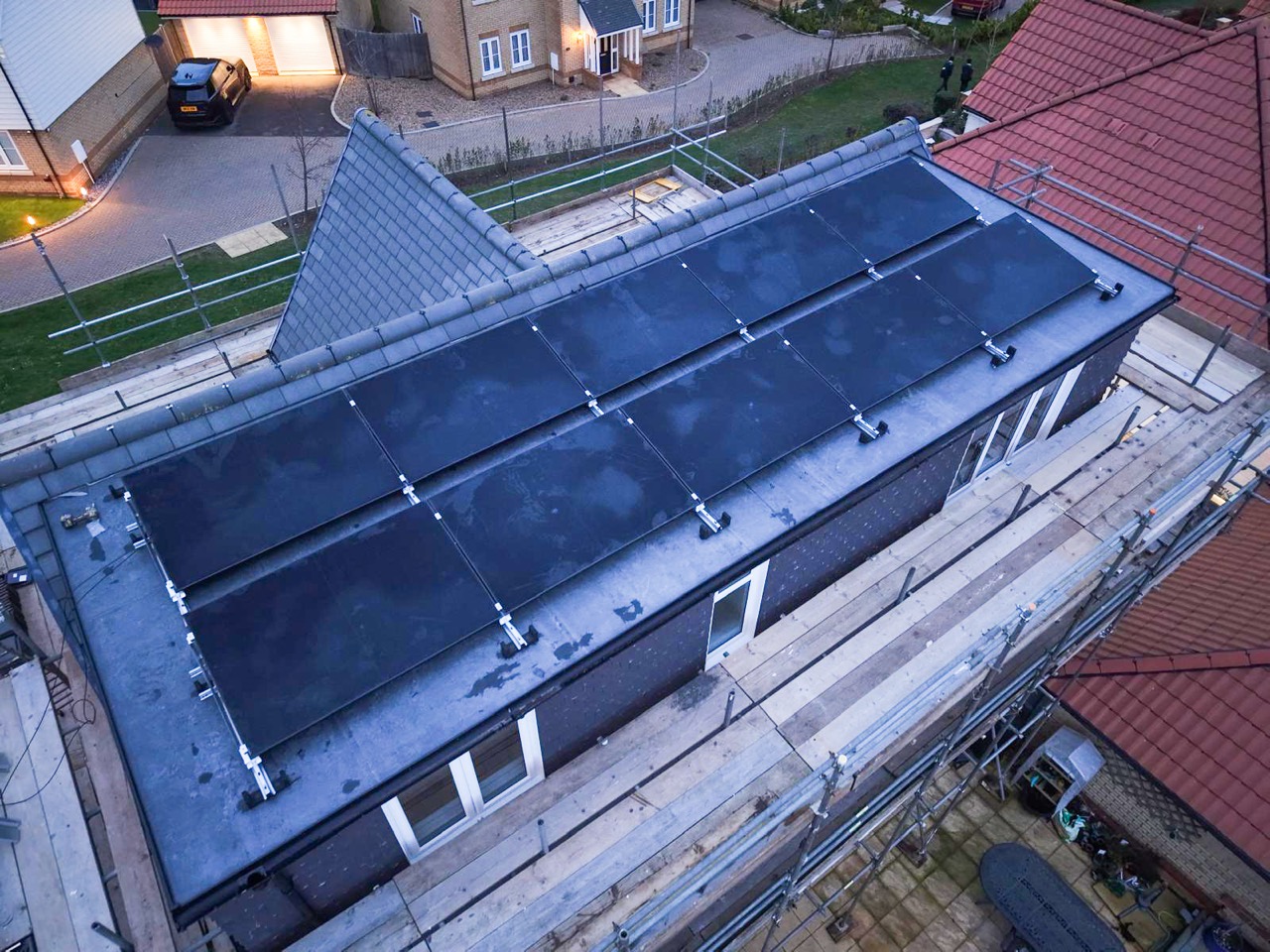 Solar panels installed on a Surrey home