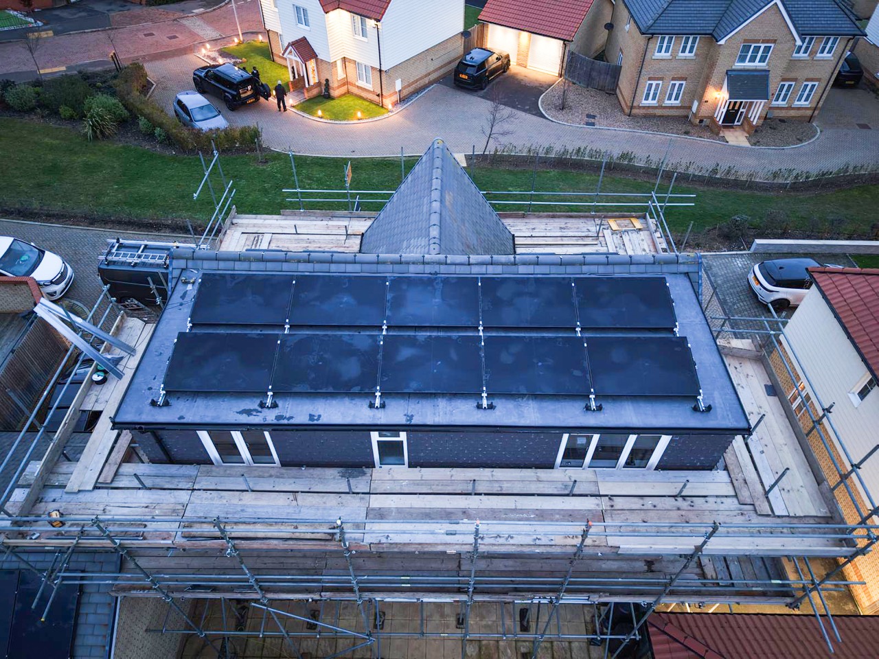 Solar panels on an Essex home